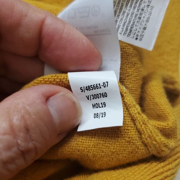 Banana Republic V-Neck Sweater Mustard Yellow Cotton Cashmere Blend, Small - Picture 4 of 4